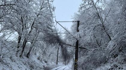 Zonele în care circulația trenurilor este oprită din cauza condițiilor meteo nefavorabile