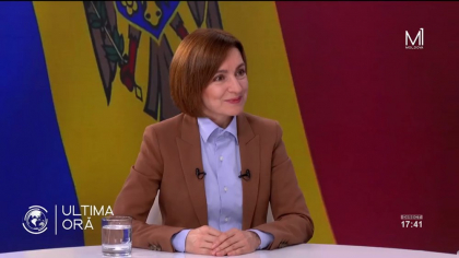 Maia Sandu, surprinsă de cutremur în direct la o televiziune din Chișinău