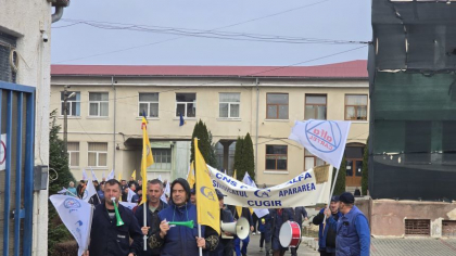 Protest la Fabrica de arme de la Cugir