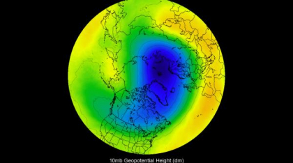 Un nou vortex polar se formează în stratosferă deasupra Polului Nord. Ce înseamnă acest lucru