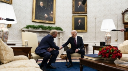 Biden și Trump, întâlnire de două ore la Casa Albă: 'Ne-a făcut plăcere să ne revedem'