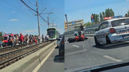 Accident mortal în Capitală! Un bărbat a pierit după ce a pierdut controlul motocicletei și a ajuns pe linia de tramvai
