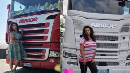 O româncă s-a făcut șofer de TIR după ce soțul ei, tot camionagiu, a murit într-un accident. Claudia e acum „Șoferul de camion al anului”, în Italia