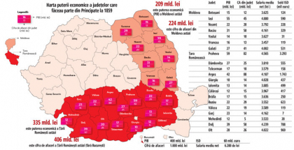 La mulţi ani, România! 166 de ani de la Unirea Principatelor Române. Cum arată harta puterii economice a Principatelor din 1859, adusă în prezent. La 166 de ani de la Unire, în 2025 se face unirea Principatelor prin drum de mare viteză