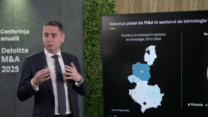 Deloitte M&amp;A 2025. Radu Dumitrescu, Deloitte România: În România, am avut 151 de tranzacţii, o creştere de 15% faţă de anul 2023. Valoarea pieţei de M&amp;A este de 5,7-6,1 mld. euro. Investitorii sunt cei mai interesaţi de zona de energie, construcţii şi imobiliare”